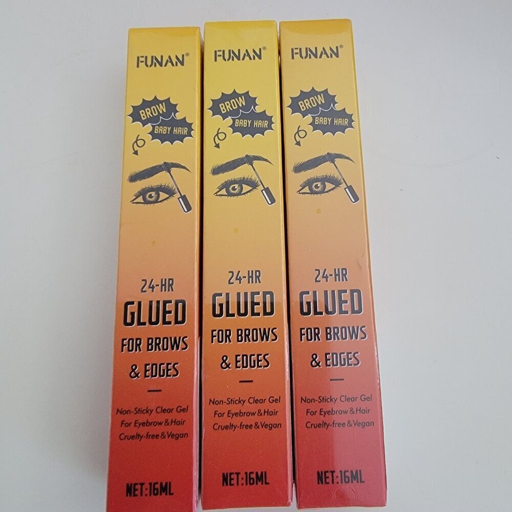 3 PACK -New  24 Hour Glued for Brows and Edges Baby Hair Package of 3 - Picture 3 of 10